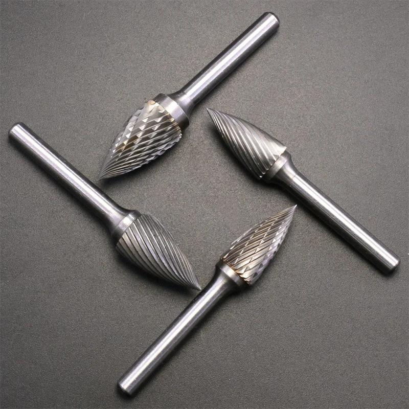 

1Pc GX Type Carbide Alloy Rotary File Double Slot Tungsten Steel Wood Carving Grinding Head Hard Metal Milling Cutter for Copper