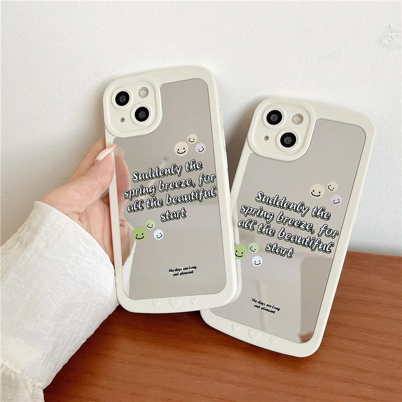 

English smiley face for iphone13pro max apple 12 mobile phone shell 11 new xr female xs mirror x soft shell wholesale
