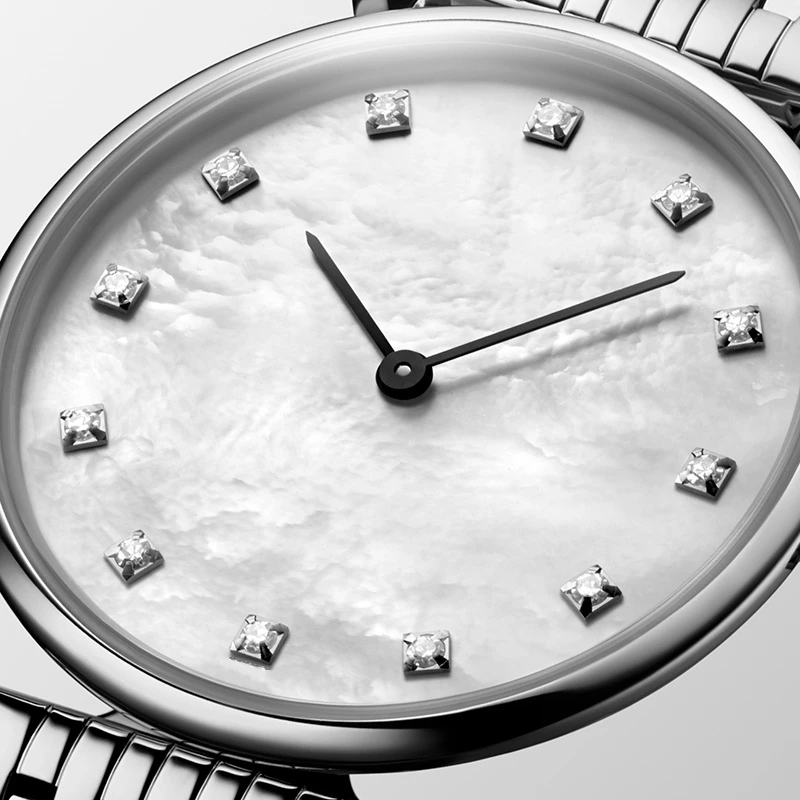 

High-Top Womens Fashion Shell Dial Jialan Style ladies quartz watch Stainless Steel Sapphire Diamonds Wristwatch