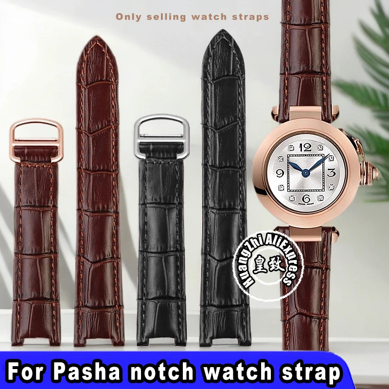 Фото Ремешок из коровьей кожи для Cartier Pasha Special Notch, ремешок для часов для мужчин и женщин, воловья кожа 20x12 мм, 18x10 мм, браслет, шатун №1