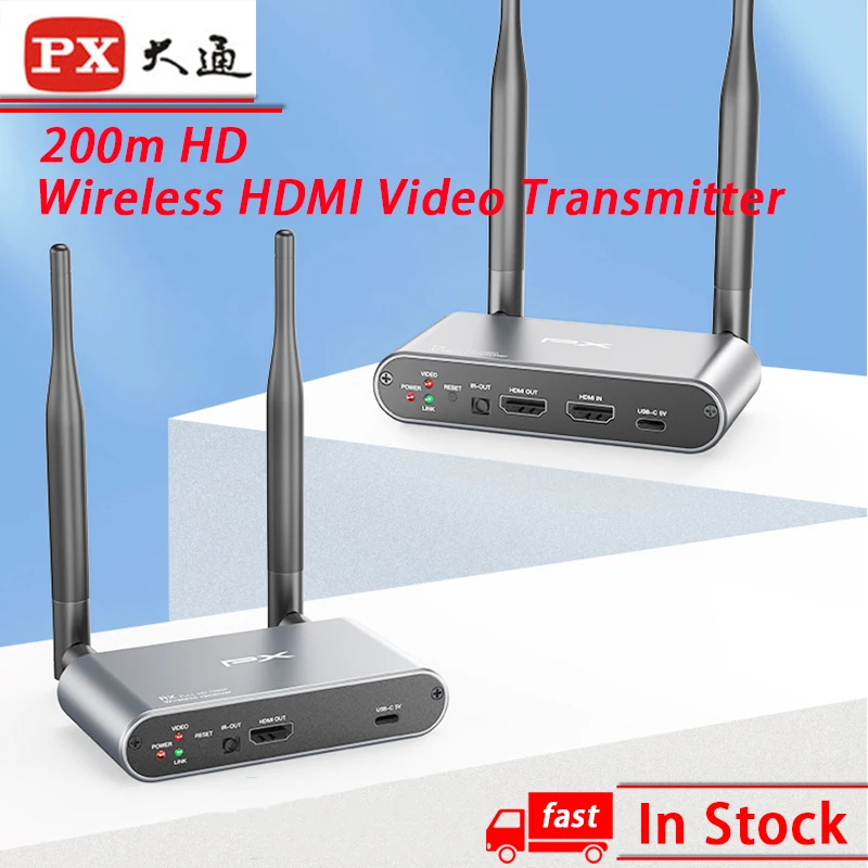 

PX WTR-2100 200m HD-HDMI Wireless Video Transmission Transmitter For Monitor LED Screen Projector Computer Camera TV Set