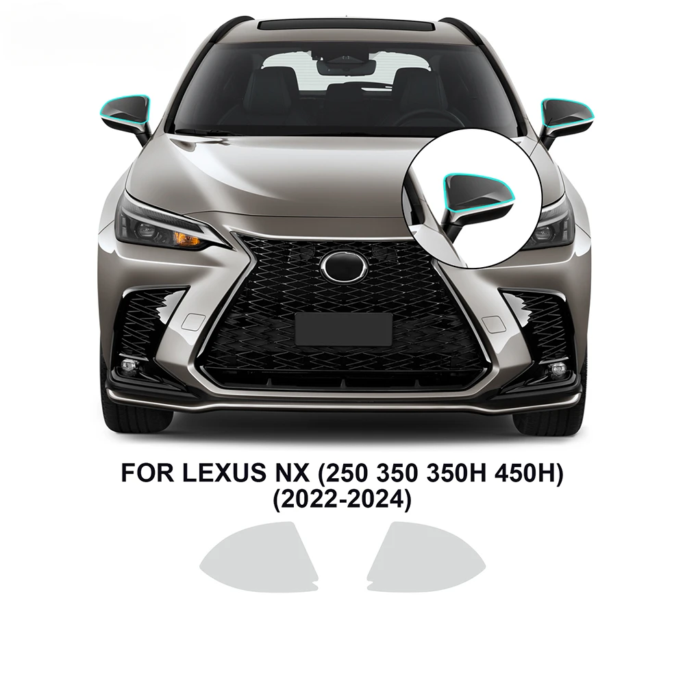 Фото Для Lexus NX 250 350 350H 450H 2022 2023 2024 Прозрачная предварительно вырезанная защитная пленка PPF для автомобильной краски, зеркало заднего вида из ТПУ для фар №2