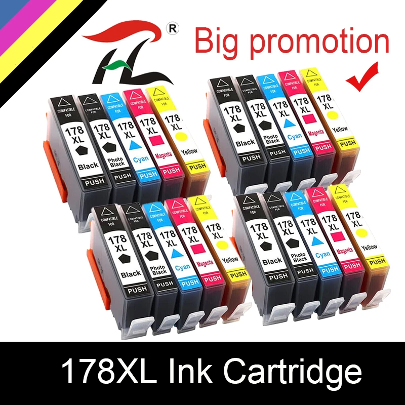 

20PK Compatible Ink Cartridge for HP 178 XL for HP178 178XL Photosmart 5510 5515 6510 7510 B109a B109n B110a Printer Ink