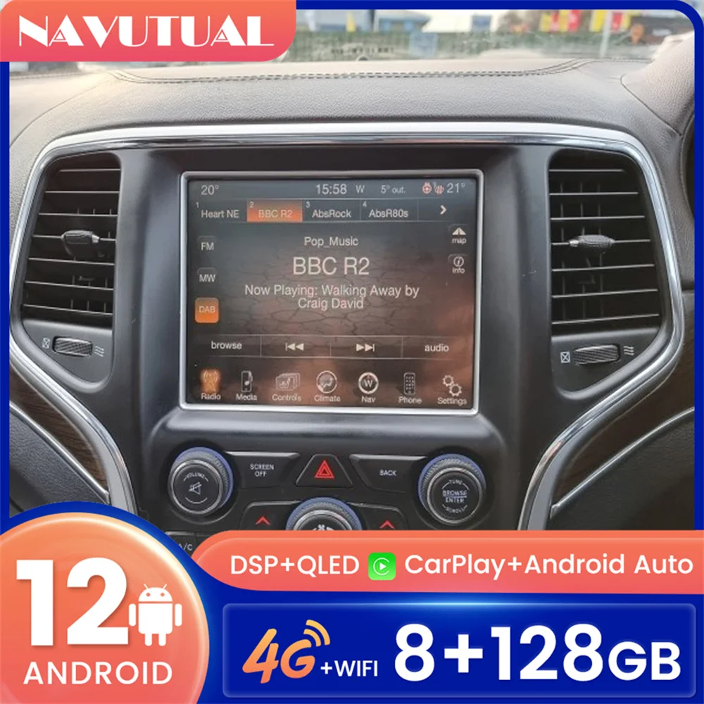 

8+128GB Android 12 Auto For Jeep Grand Cherokee 2014 - 2020 Car Multimedia Player GPS Navigation Car RADIO Video Carplay WIFI
