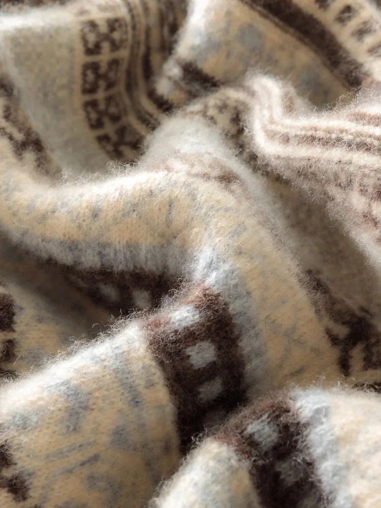 Осень-зима мужские шерстяные пуловеры с круглым вырезом свитер Fair Isle шикарный