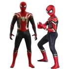 Чудесные Комбинезоны для косплея Железного Человека-паука Бей костюм на Хэллоуин костюм Питера Паркера зентай костюм супергероя боди для детей и взрослых
