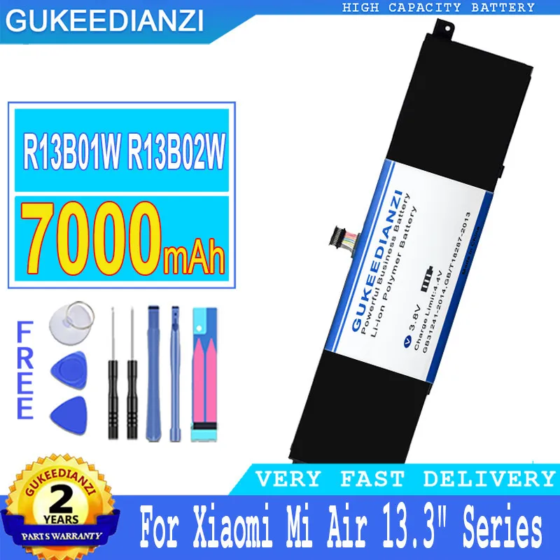 

Аккумулятор GUKEEDIANZI R13B01W для ноутбука Xiaomi Mi Air, 13,3 дюйма, 7000 мАч