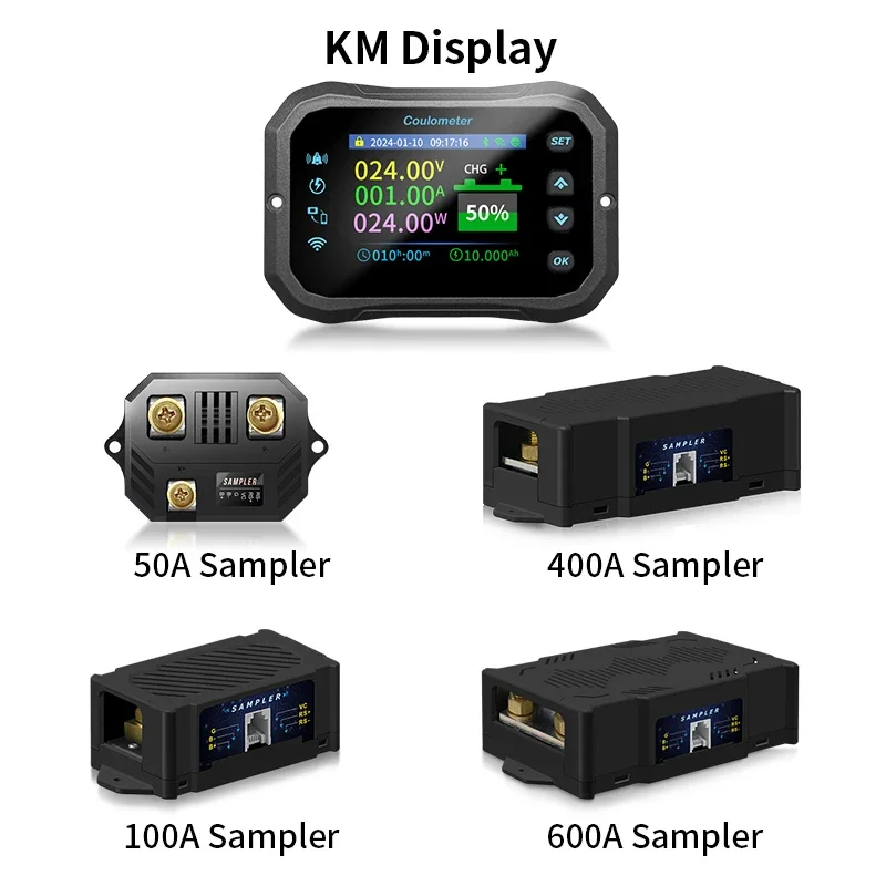 Фото KM105F KM110F KM140F KM160F KM-F Серия Wi-Fi Пульт дистанционного управления RV Кулонометр Электромобиль Свинцово-кислотная литиевая батарея Двунаправленная №3