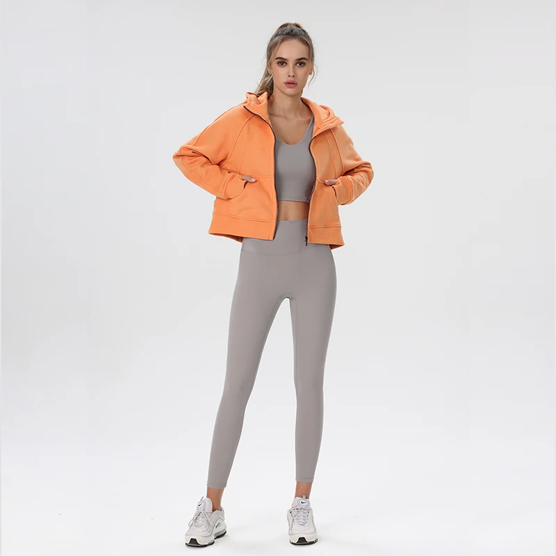 NWT Scuba Full Zip Women's Coats Hooded Sweatshirts Gym Workout Clothing Sports and Leisure Jackets Winter Running Clothes