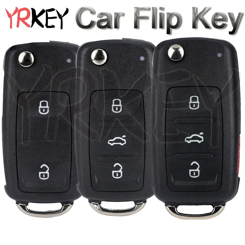 Автомобильный Складной флип-ключ для VW Volkswagen Passat CC Tiguan Golf Mk6 кресла Skoda Octavia 5K0837202AD
