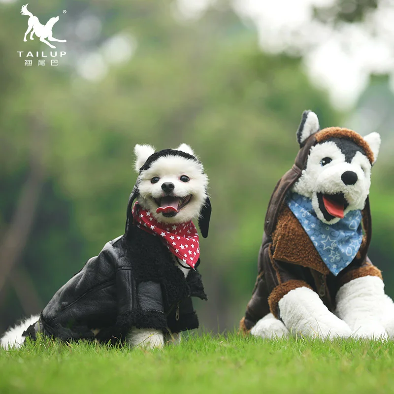 

Pet Dog Jacket Spaceflight Suit Leather Jacket Coat Winter Warm Velvet Dog Clothes for Pet Dog Puppy Small Dogs Teddy Bulldog