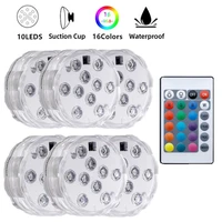 updated submersible led lights with remote underwater pool light ip68 suction cups 10 led bright lamp rgb for pondpoolaquarium