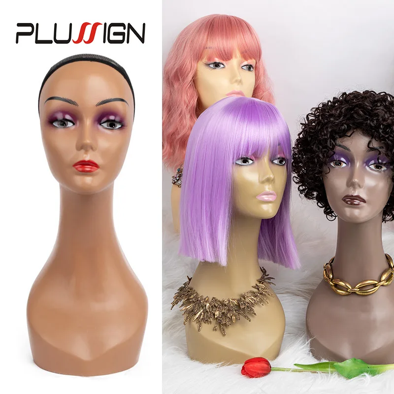 Plussign Different Color And Makeup Mannequin Head For Wigs Doll Head For Wig Hats Display Salon Tools Wig Display Head Stand