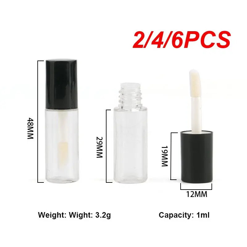 

2/4/6PCS HotEmpty Mascara Tube Lash Lashes Cream Vial Liquid Bottle Sample Cosmetic Container with Leakproof Inner Black Cap