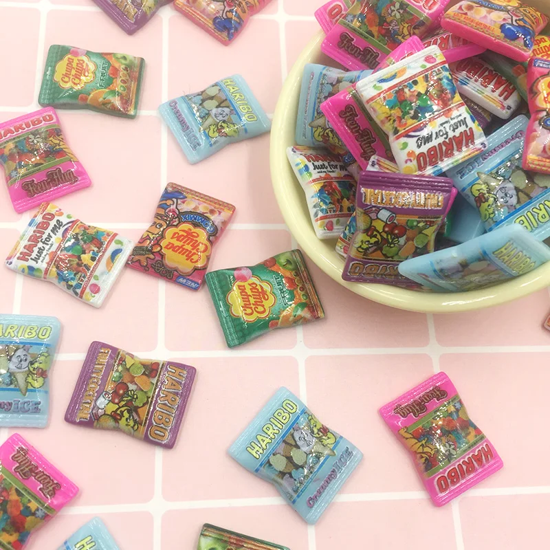 

10 шт. кавайные Мультяшные Конфеты Кабошон из каучука миниатюрная имитация поддельных еды товары для творчества украшение для телефона: 19*25 ...