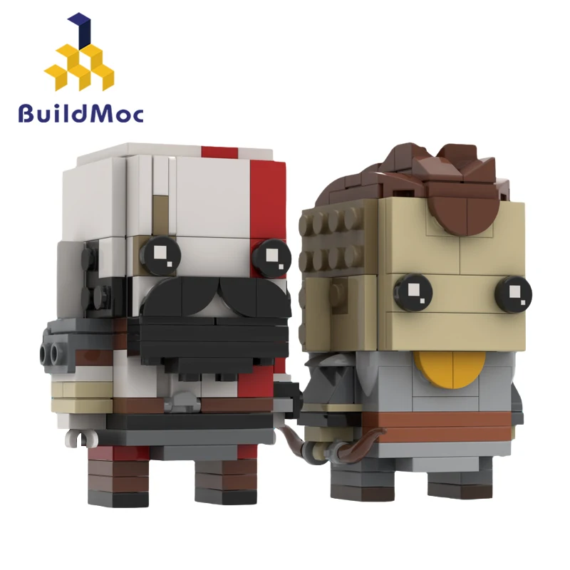 

MOC Cartoon Characters Building Blocks Kit God of War Kratos and Atreus Space Wars Figrues Brickheadz Bricks Toys For Children