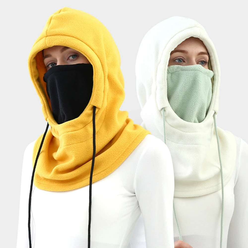 

Skiing Mask Cycling Hats Windproof Thermal Hat and Scarf Connected Design Color Matching Adjustable Tightness Cap