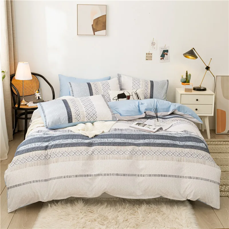 

New Quilt Cover Sheet Pillowcase Four Piece Fashion Print Suitable for Home Bedding
