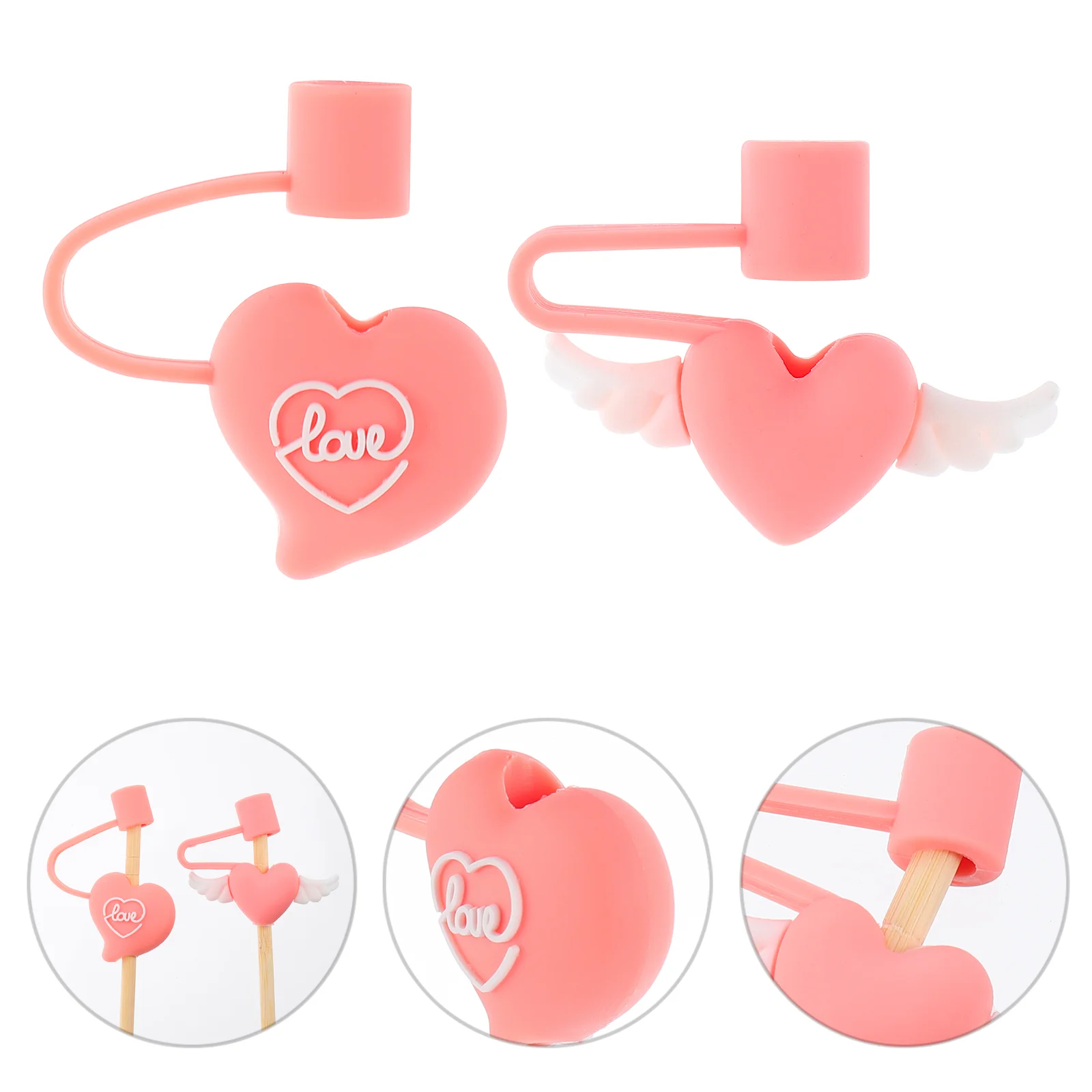 

Straw Silicone Cover Covers Tips Cap Caps Toppers Straws Reusable Plugs Plug Drinking Protector Tumblers Topper Cute Tip Heart