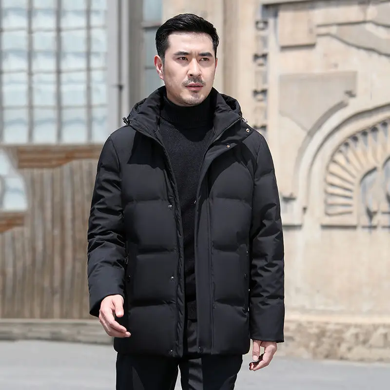 

Парка мужская зимняя, утепленная, с капюшоном, ветрозащитная, C82