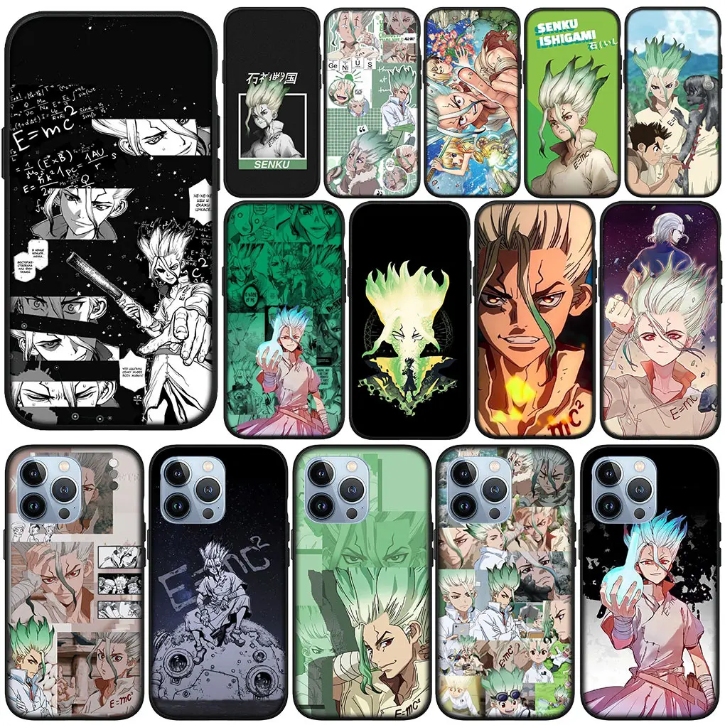 Dr Stone Cartoon Ishigami Senkuu Phone Cover Case for Apple iPhone 16 11 Pro XS Max X XR 6 7 8 6S Plus + SE 2022 8+ Soft Casing