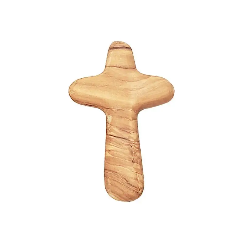 

Hand Held Cross Olive Wood Smooth Hand Cross Hand Cross For Praying Clinging Cross For Clutching Comforting Small Wooden Cross