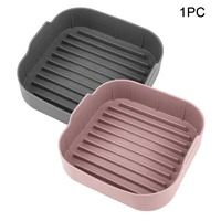 air fryer silicone grill pan microwave oven utensil tray cake baking mold tool high temperature resistance with handle