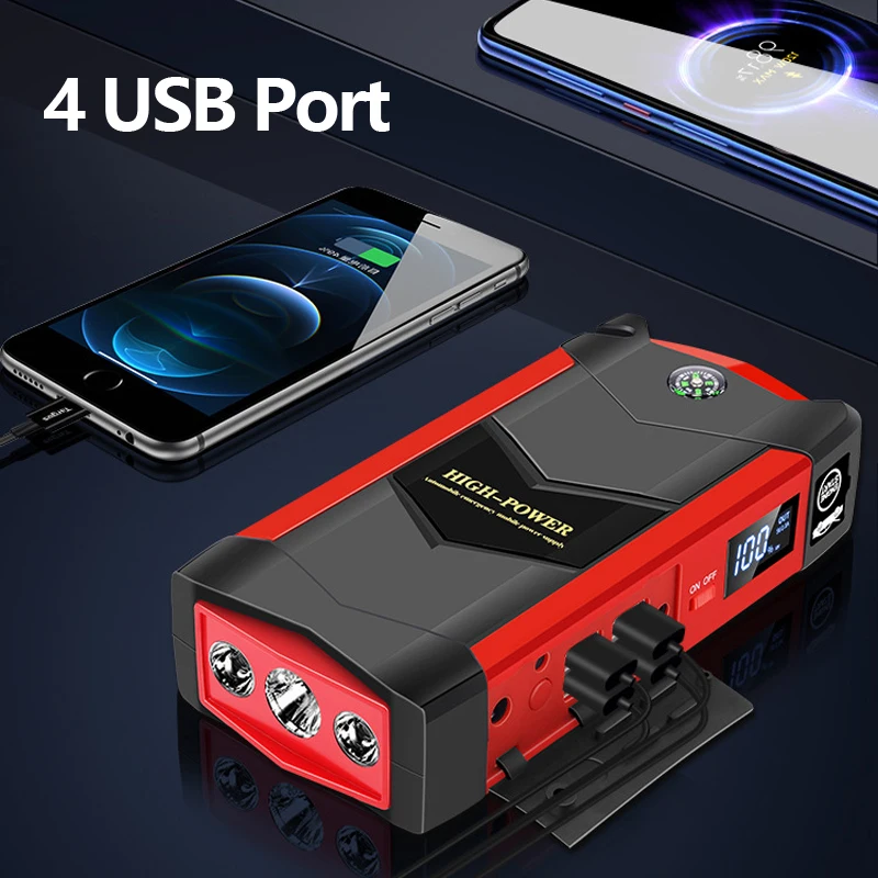 Автомобильное пусковое устройство 28000 А внешний аккумулятор мАч портативная