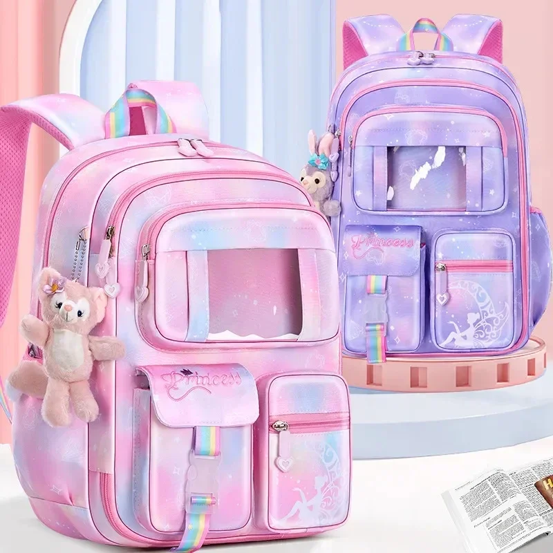

Cute Primary School Backpack Cute Girl School Bag Waterproof Nylon Travel Backpack Kid Multiple Pockets Large Capacity Bookbags