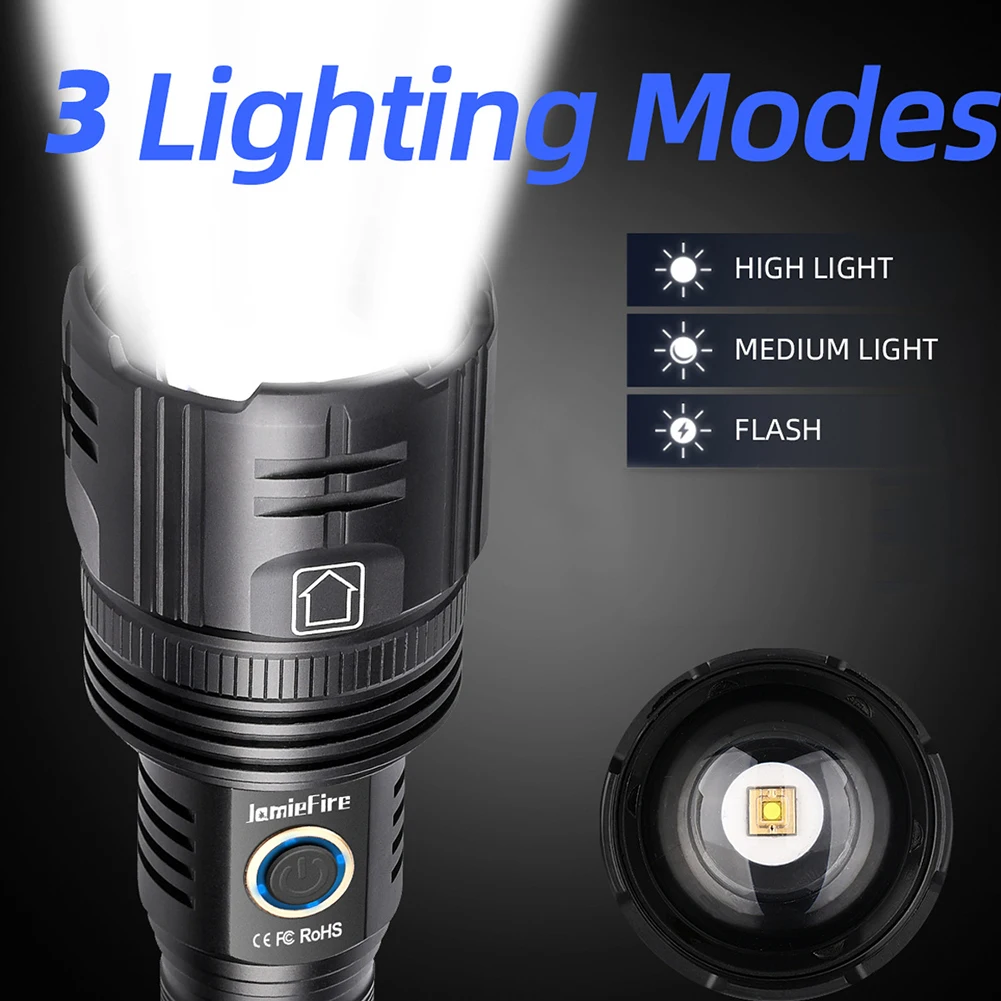 

Hot Sale Lasers Flashlight 30W White Lasers Lamp Bead 3000 Lumens Telescopic Zoom IPX5 Spotlight Longrange Strong Light Torch