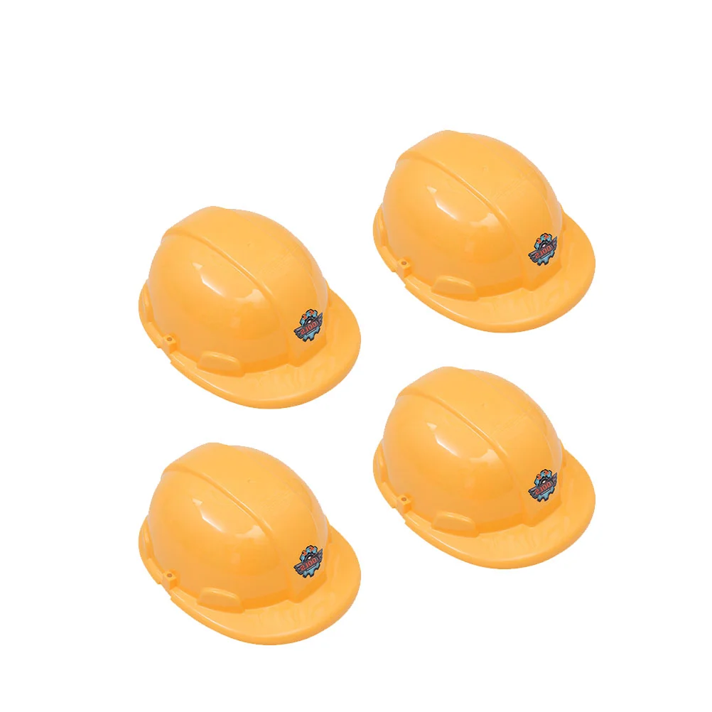 

4pcs Simulation Engineering Fun Photo Props Hard Hat for Kids Daily Sports Supplies Cosplay Party