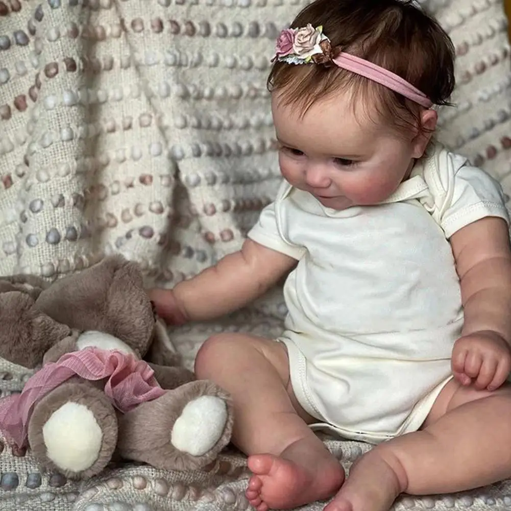 

50cm Reborn Dolls Baby Lifelike Girl Baby Soft Touches Quality Hair Handmade Maddie High Dolls Hand-rooted Art With K0a3