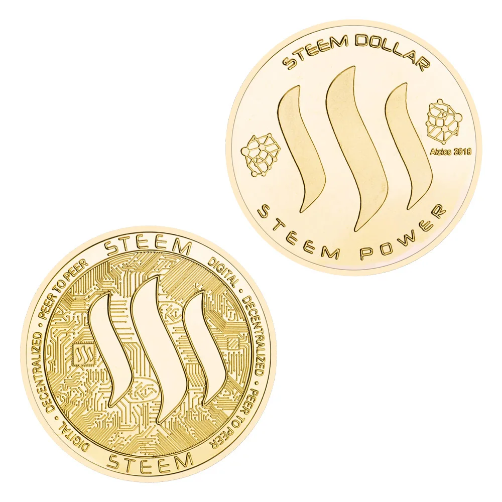 Steem $ физическая криптовалюта, позолоченная сувенирная монета, порошковая Коллекционная криптовалюта, памятная монета Steem $ физическая криптовалюта, позолоченная сувенирная монета, порошковая Коллекционная криптовалюта, памятная монета
