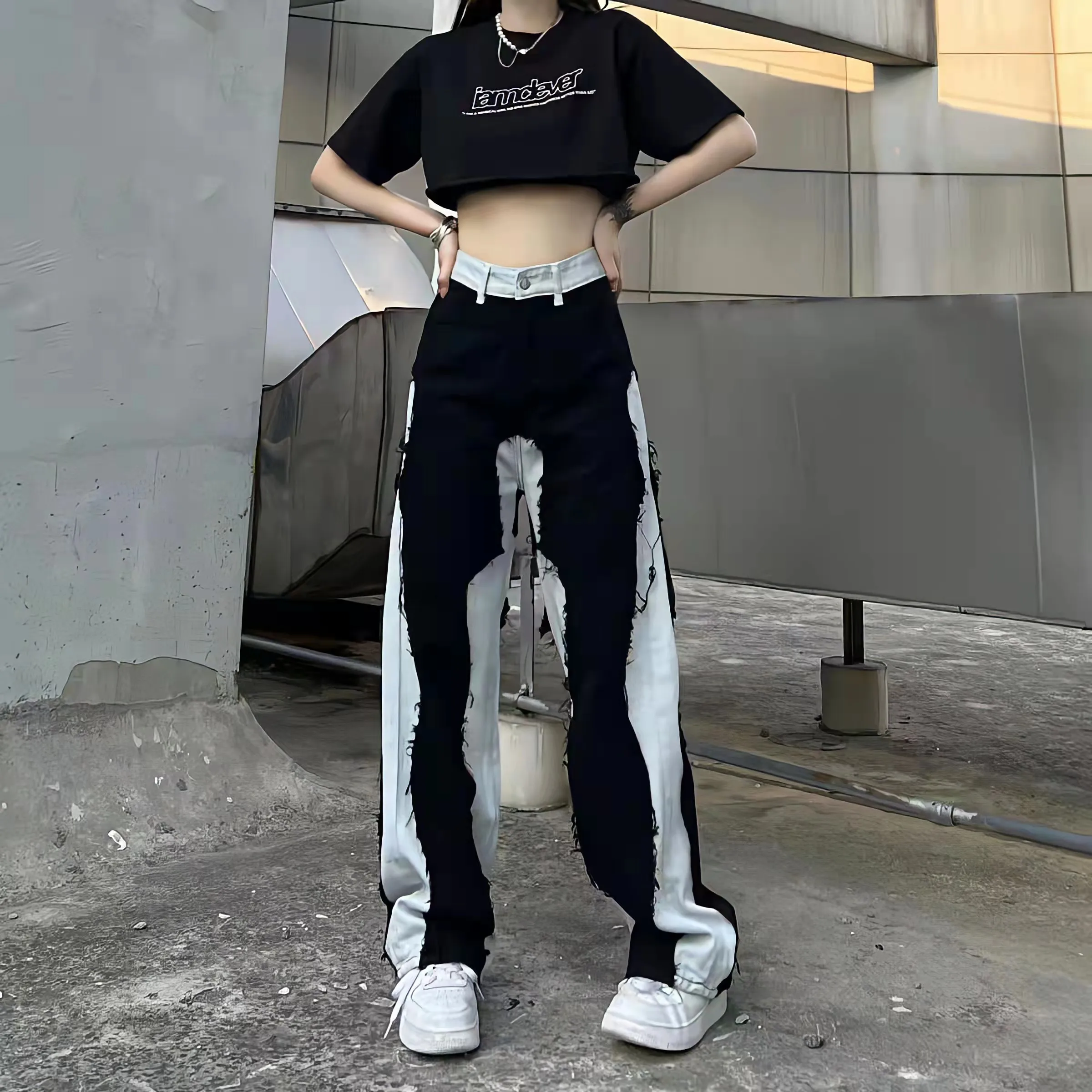 

Oversize Ins Black Jeans Women Summer Harajuku Y2k Streetwear High Waist Vintage Straight Wide Leg All Match Baggy Casual Pants