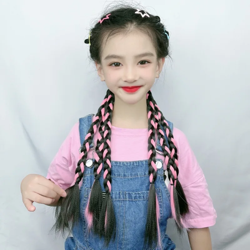 Короткое видео: Детский парик с розовыми краями оплетка боксера и двойной