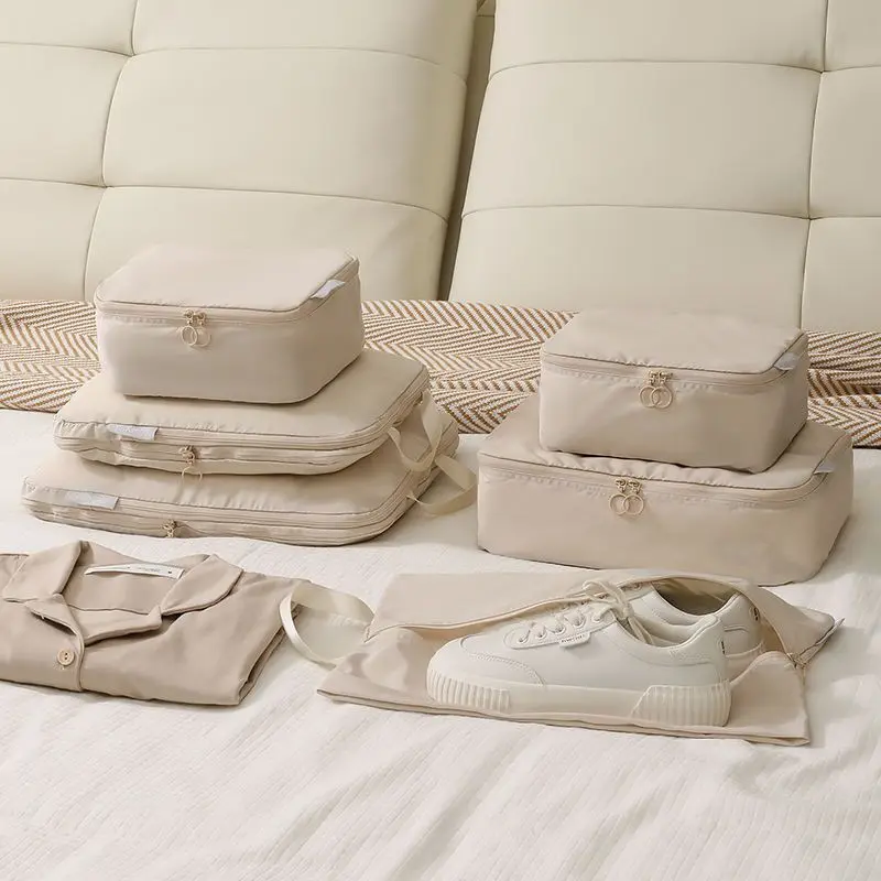 6PCS Travel storage bag Compressible packing cube nylon portable tote Luggage storage bag Collapsible waterproof travel suitcase