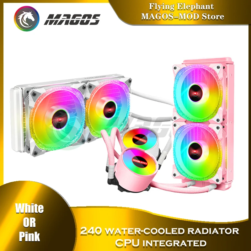 Radiator For Intel 115x 2011 2066 1700 Am4/3 Fm1/2 Pink White Refrigeracion Liquida Pc