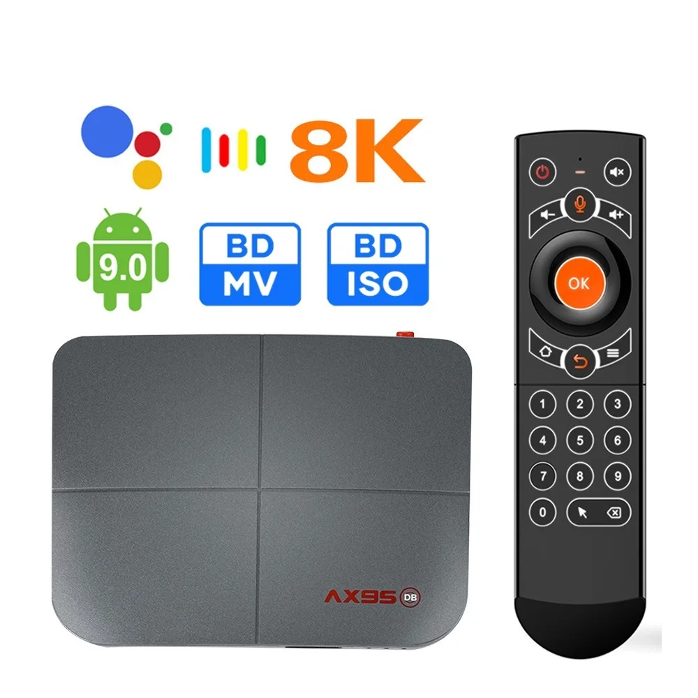 

Смарт ТВ-бокс AX95 4 Гб 128 ГБ Android 9,0 Amlogic S905X3 4K 8K Поддержка Dolby BD MV BD Dual Wifi Youtube медиаплеер ТВ-бокс