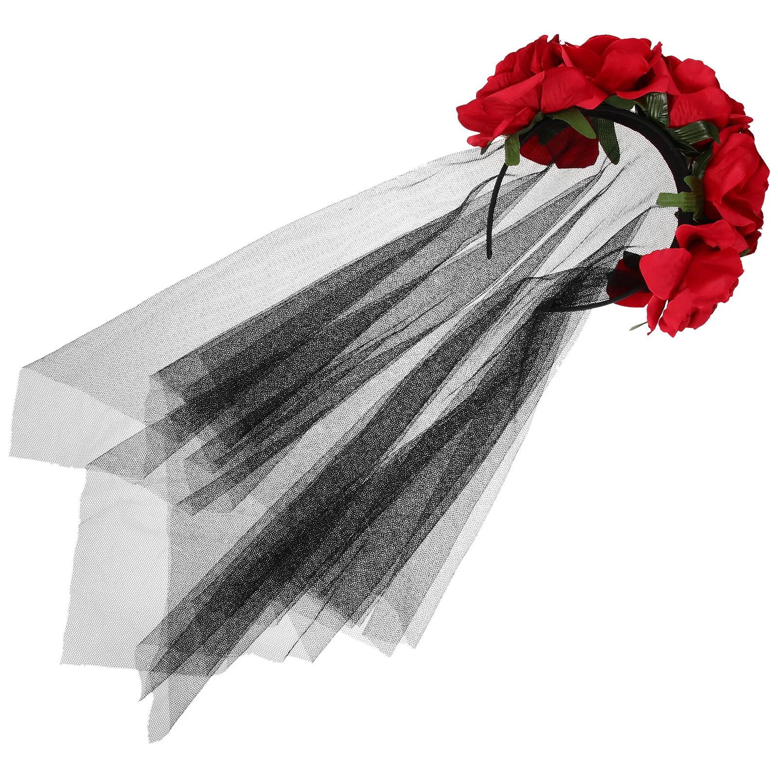 Аксессуары для волос с вуалью розы женщин черные товары невесты вечерние резинки