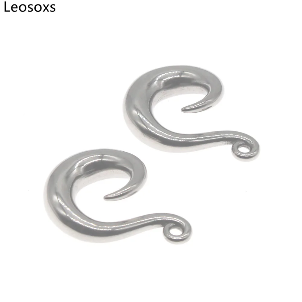 

Leosoxs 1 Pair Stainless Steel Ear Plugs Tunnels Ear Hooks Dangle Earrings Expander Strecher Gauges Body Jewelry New