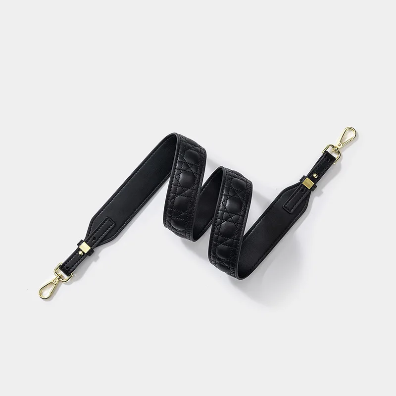 Double Cowhide Leather Long Shoulder Bag Strap DIY Purse Handle Adjustable Crossbody Handbag Belt Replacement with Clasp Women