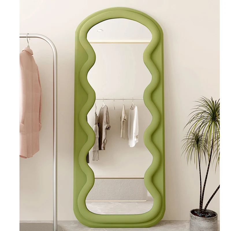 

Minimalist Full Body Mirrors Bedroom European Style Stand Large Wavy Mirror Living Room Design Specchio House Decoration GXR35XP