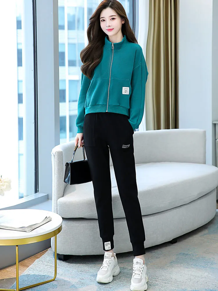 Women Sweater Sports Suit Clothing Autumn Trousers Two-piece Set  Age-reducing Casual Western Style New Fashion Suit Sweatshirts