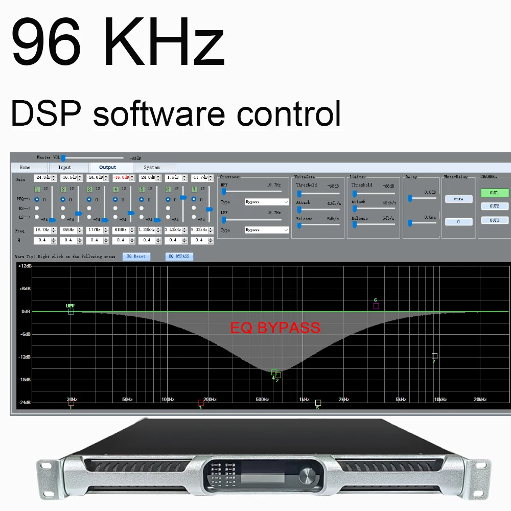 ShennDare PFA16K Профессиональный 4X3500 Вт 2 Ом цифровой усилитель мощности с DSP 96kzh FIR 4x1600 8