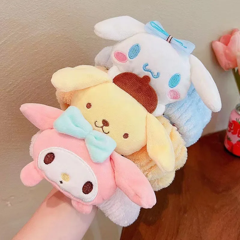 Kawaii Sanrio Kuromi Melody плюшевая кукла для мытья лица повязка волос макияжа Cinnamoroll PompomPurin