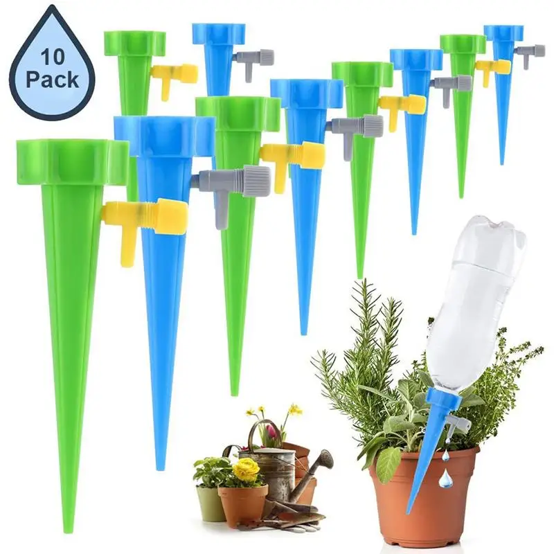 

10PCS Automatic Watering Spikes Household Auto Drip Irrigation Watering System Waterer for Plants Flower Automatic Waterer Tools