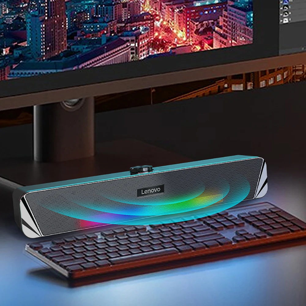 Bluetooth-динамик Lenovo TS33-B модный мини-динамик с объемным звуком 6D для ТВ Macbook ноутбука
