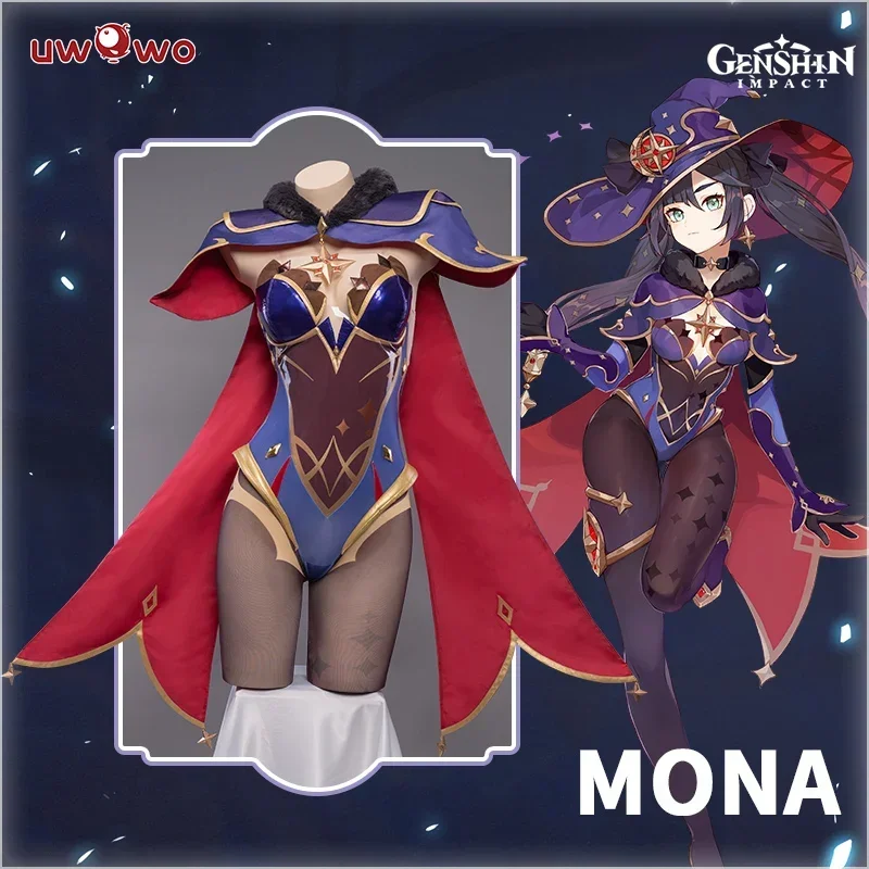 N66UWOWO Game Genshin Impact Mona Megistus Astral Reflection Косплей Костюм Enigmatic Astrologer Хэллоуин Костюм2W$%