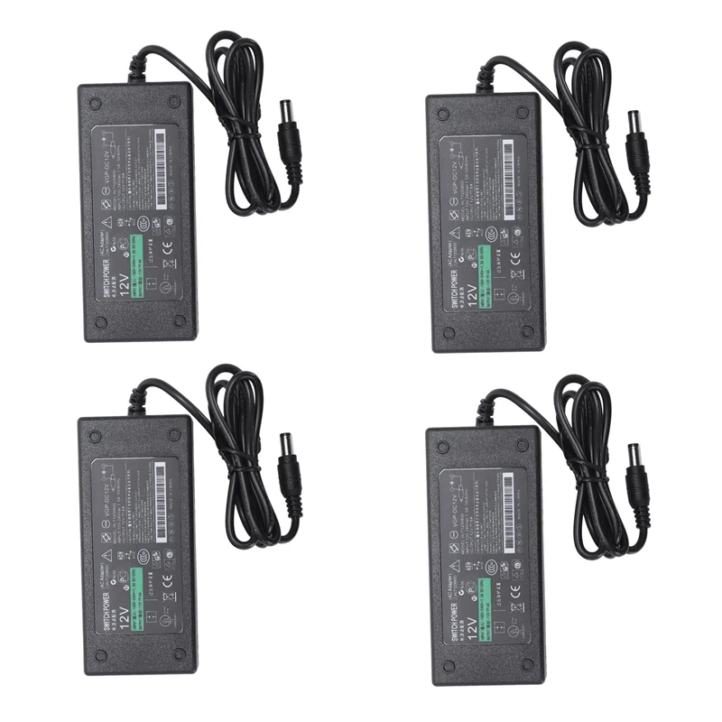 

New 4X 72 Watt 12V 6A 5.5 X 2.5 Mm AC/ DC Power Supply Adapter Perfect For LED Light CCTV Camera