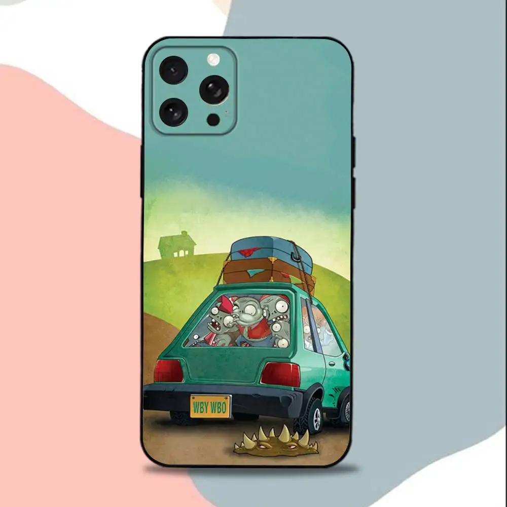 Фото Чехол для телефона P-Plants vs Game Zombies-ES для iPhone 15,13,16,12,11,17,14, Plus,Pro,Max,XS,XR,X,SE,Mini,мягкий силиконовый черный чехол №3